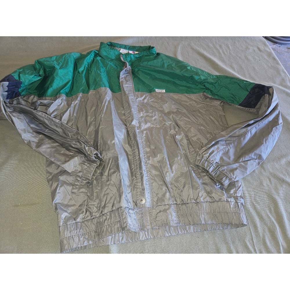 Descente Vintage Windbreaker Jacket Green Gray Full Zip Made in Japan Mens XL